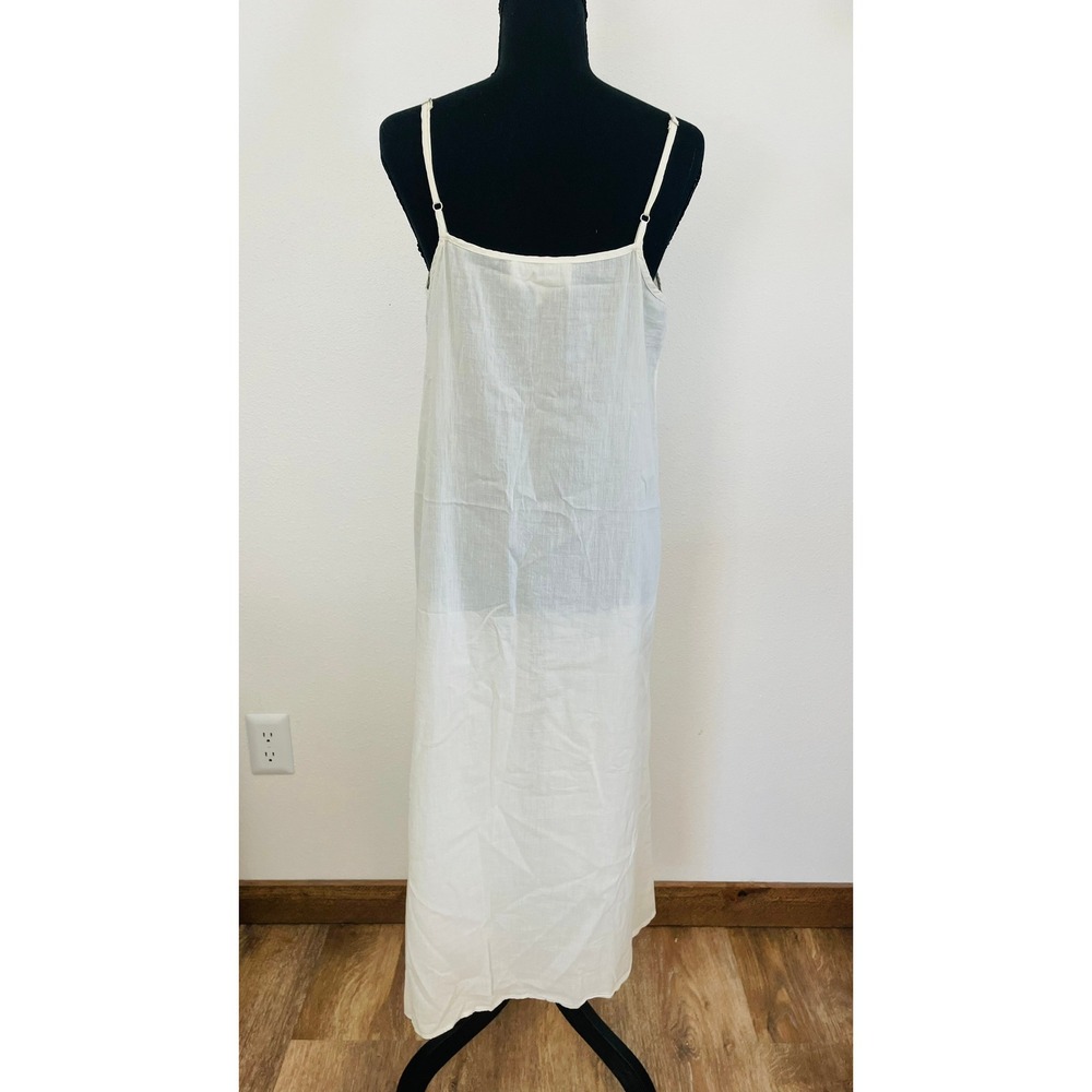 THE GREAT. Cotton Semi-Sheer Maxi Slip 0 Dress Lightweight Cream Sexy Fairy $425 - Picture 4 of 10